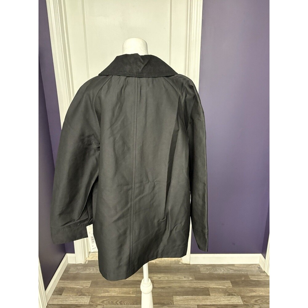 NWT Tahari Taylor Black Barn Jacket Corduroy Collar Toggle Snap Women's Coat L - Picture 4 of 16